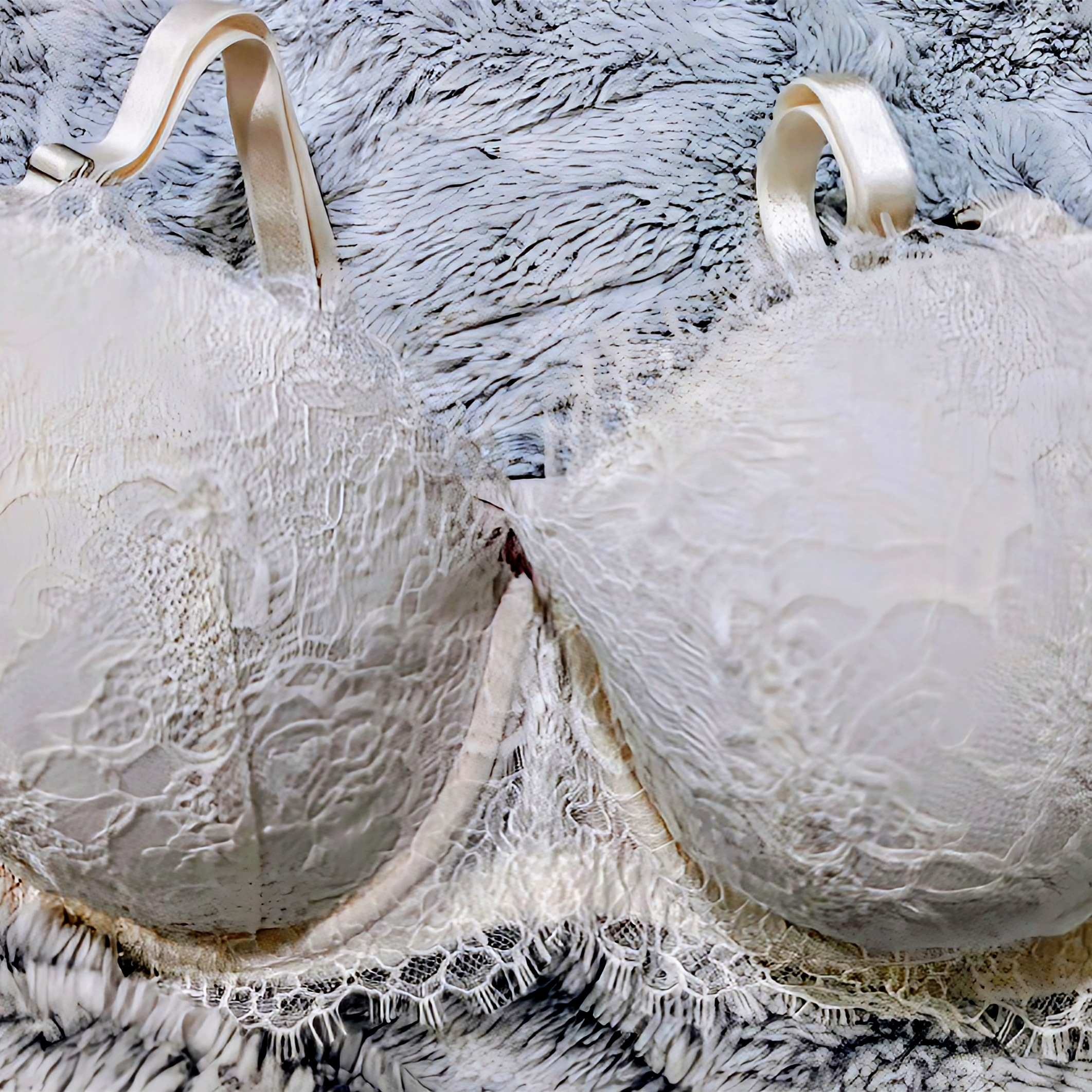 Victoria's Secret Cream Lace Bra With Molded Cups